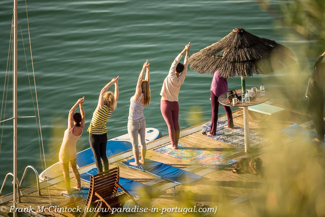 Yoga on the pontoon
